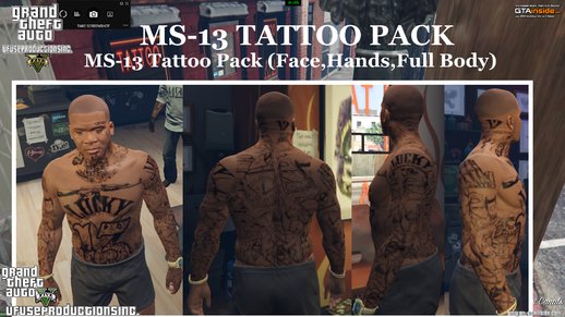 MS-13 Tattoo Pack (Face,Hands & Full Body)
